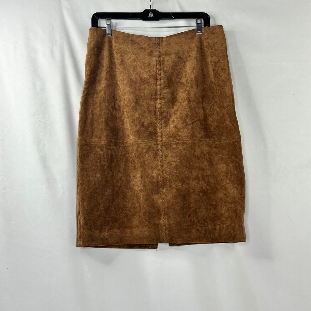 Ivanka Trump 10 Pencil Skirt Brown Faux Suede Office Siren Professional